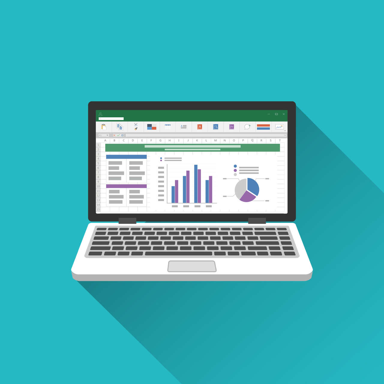 Excel file computer blue