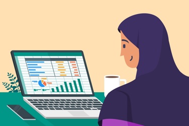 Girl excel computer